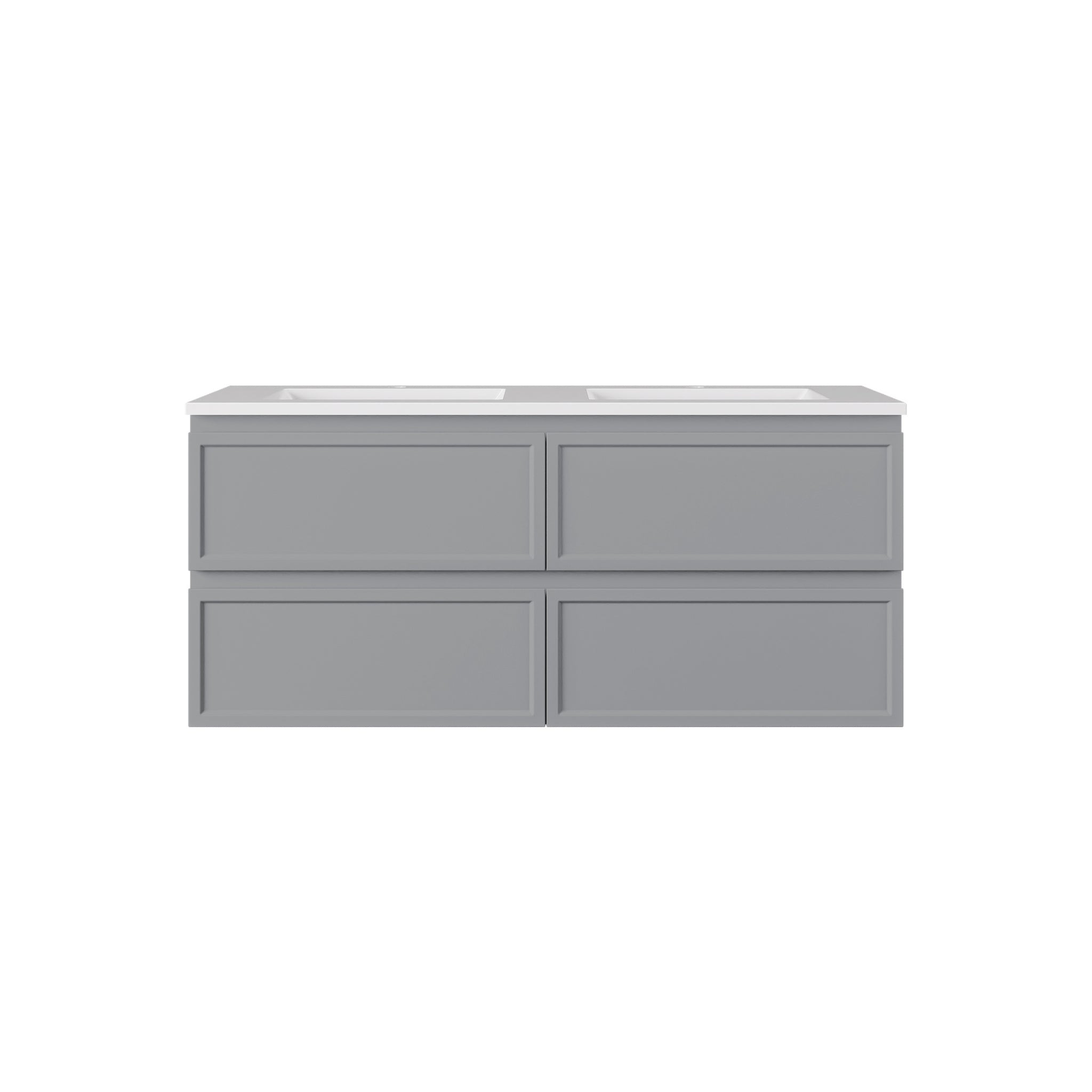 LUKKA HAMILTON MATTE GREY 1200MM DOUBLE BOWL WALL HUNG VANITY