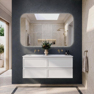LUKKA HAMILTON MATTE WHITE 1200MM DOUBLE BOWL WALL HUNG VANITY