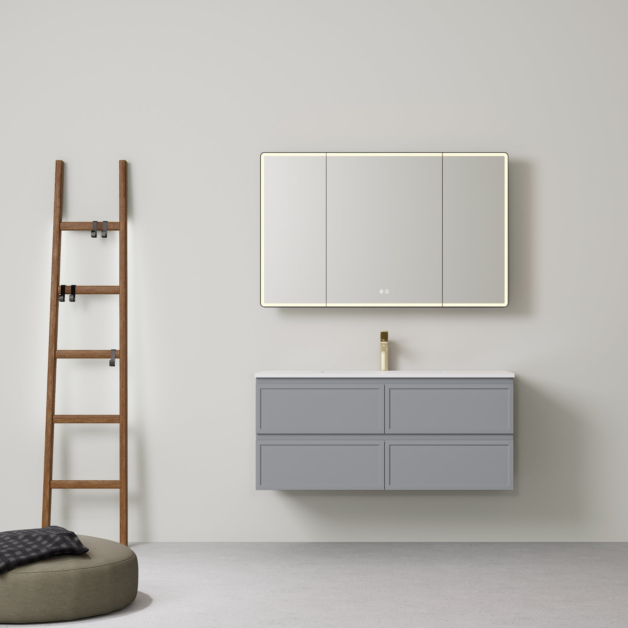 LUKKA HAMILTON MATTE GREY 1200MM SINGLE BOWL WALL HUNG VANITY
