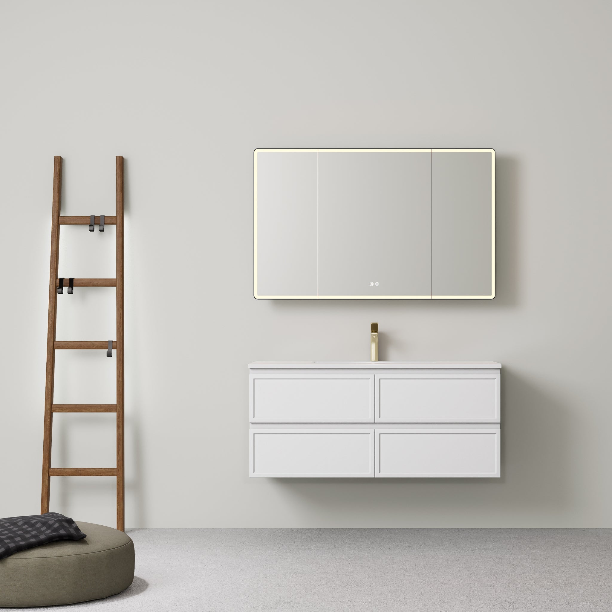 LUKKA HAMILTON MATTE WHITE 1500MM SINGLE BOWL WALL HUNG VANITY