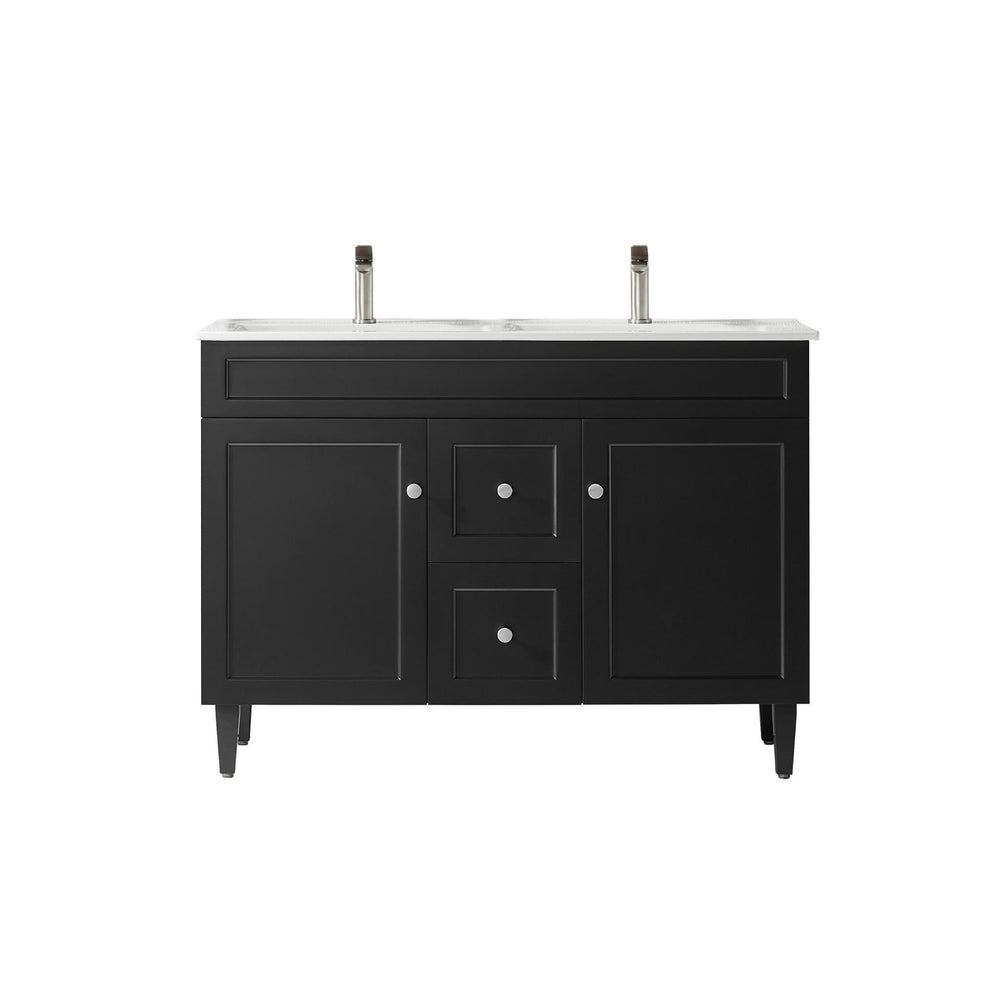 LUKKA HAROLD FEDERATION MATTE BLACK 1200MM DOUBLE BOWL FLOOR STANDING VANITY