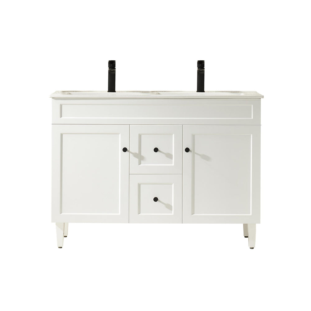 LUKKA HAROLD FEDERATION MATTE WHITE 1200MM DOUBLE BOWL FLOOR STANDING VANITY