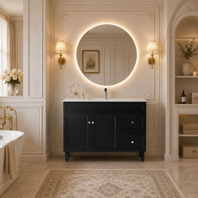 LUKKA HAROLD FEDERATION MATTE BLACK 1200MM SINGLE BOWL FLOOR STANDING VANITY (AVAILABLE IN LEFT AND RIGHT HAND DRAWER)