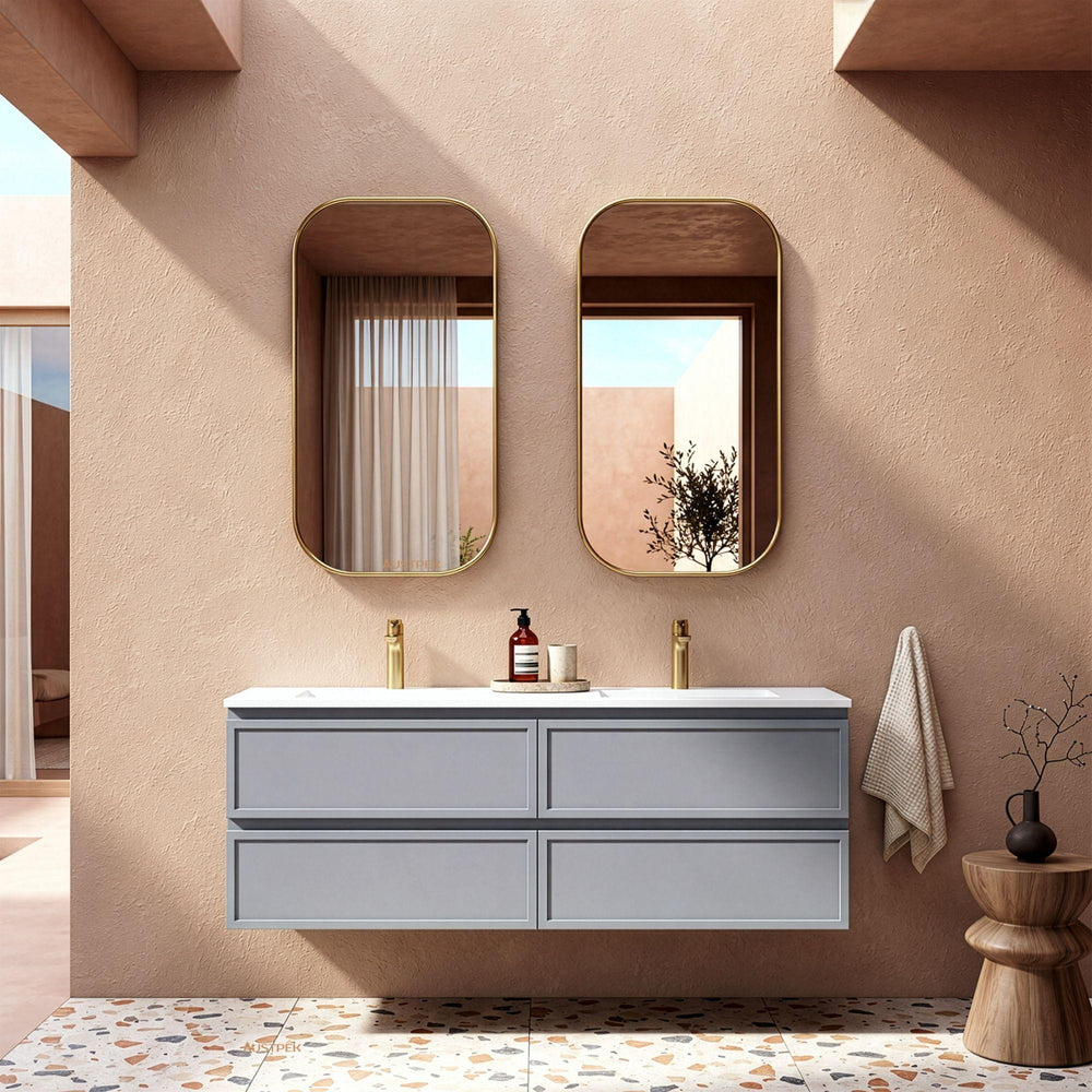 LUKKA HAMILTON MATTE GREY 1500MM DOUBLE BOWL WALL HUNG VANITY