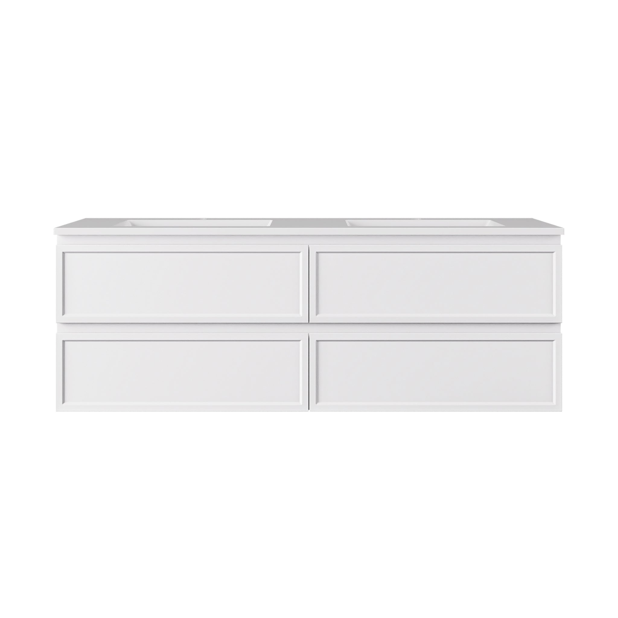 LUKKA HAMILTON MATTE WHITE 1500MM DOUBLE BOWL WALL HUNG VANITY
