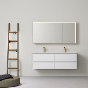 LUKKA HAMILTON MATTE WHITE 1500MM DOUBLE BOWL WALL HUNG VANITY