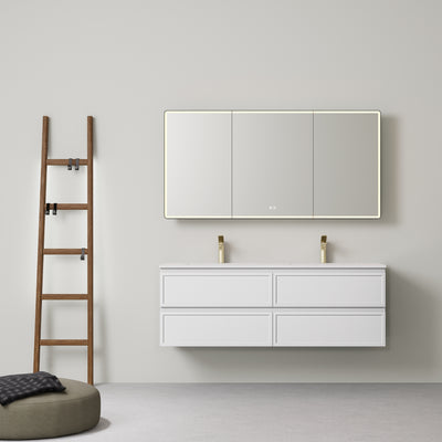 LUKKA HAMILTON MATTE WHITE 1500MM DOUBLE BOWL WALL HUNG VANITY