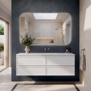 LUKKA HAMILTON MATTE WHITE 1500MM SINGLE BOWL WALL HUNG VANITY
