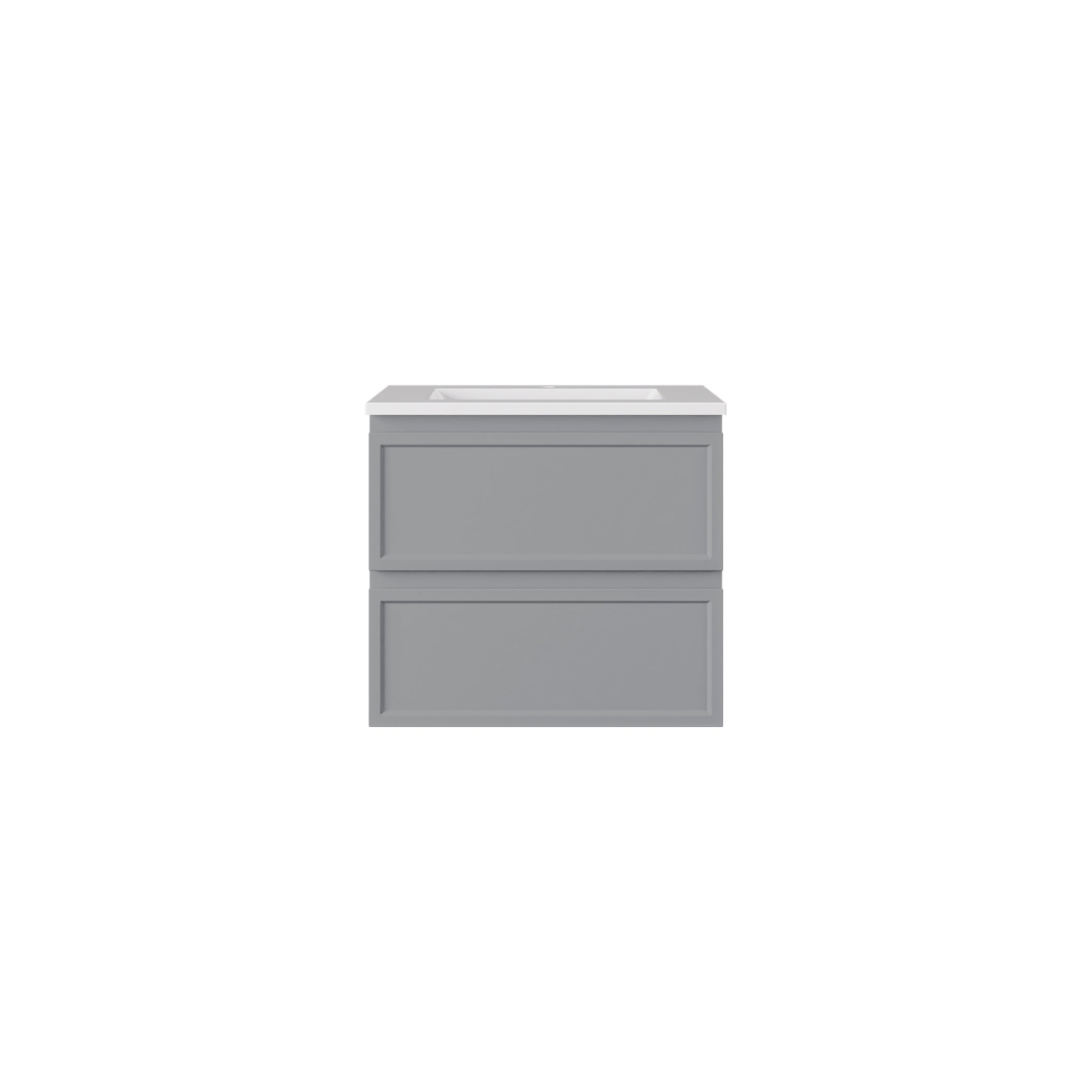 LUKKA HAMILTON MATTE GREY 600MM SINGLE BOWL WALL HUNG VANITY