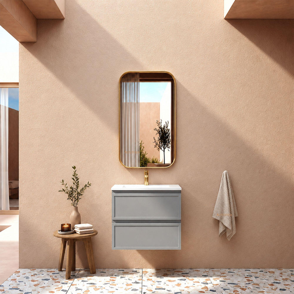LUKKA HAMILTON MATTE GREY 600MM SINGLE BOWL WALL HUNG VANITY