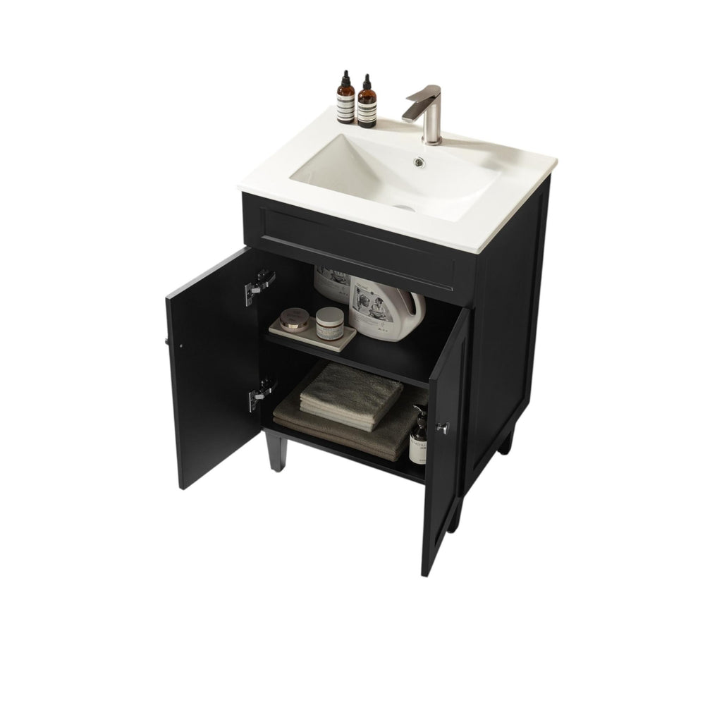 LUKKA HAROLD FEDERATION MATTE BLACK 600MM SINGLE BOWL FLOOR STANDING VANITY