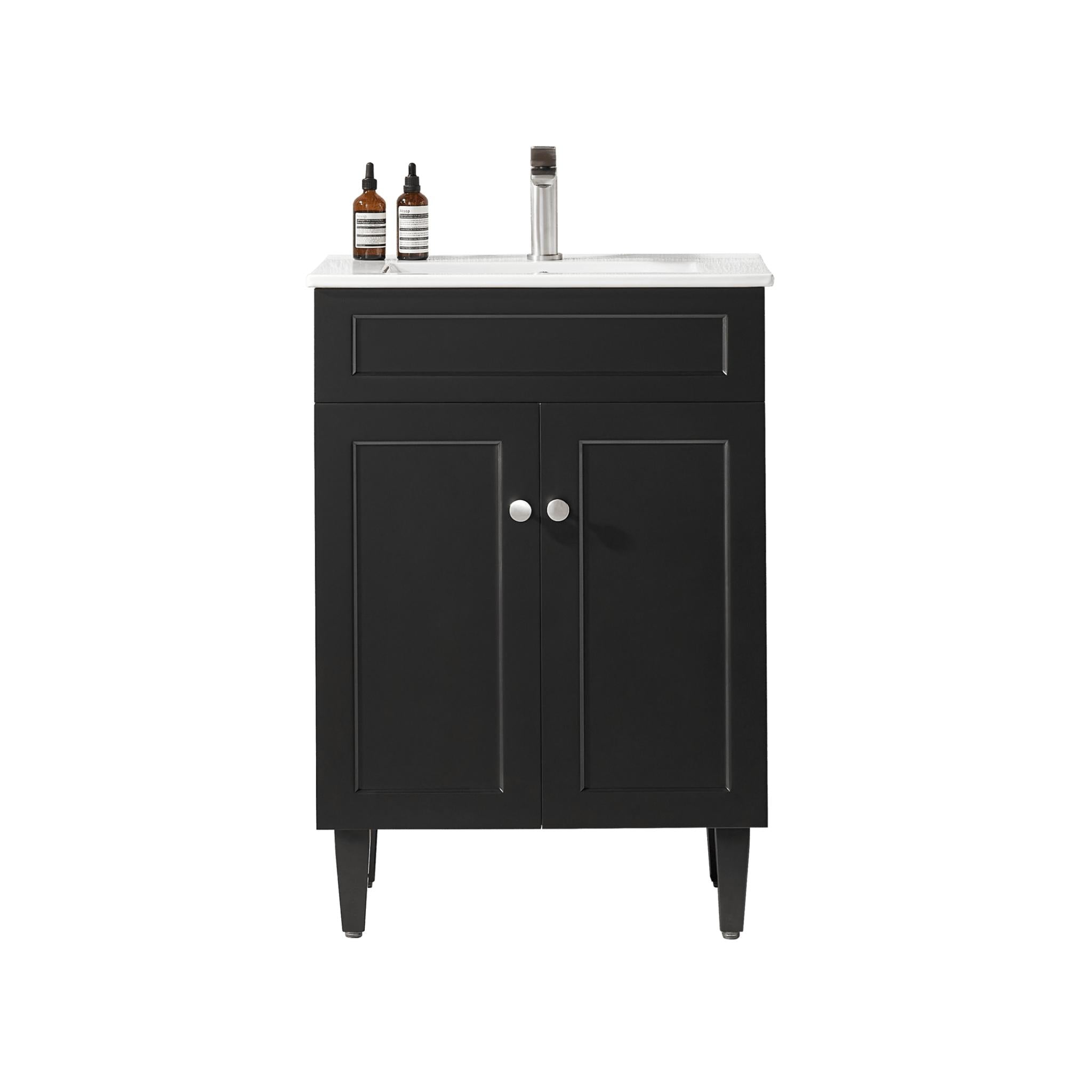 LUKKA HAROLD FEDERATION MATTE BLACK 600MM SINGLE BOWL FLOOR STANDING VANITY