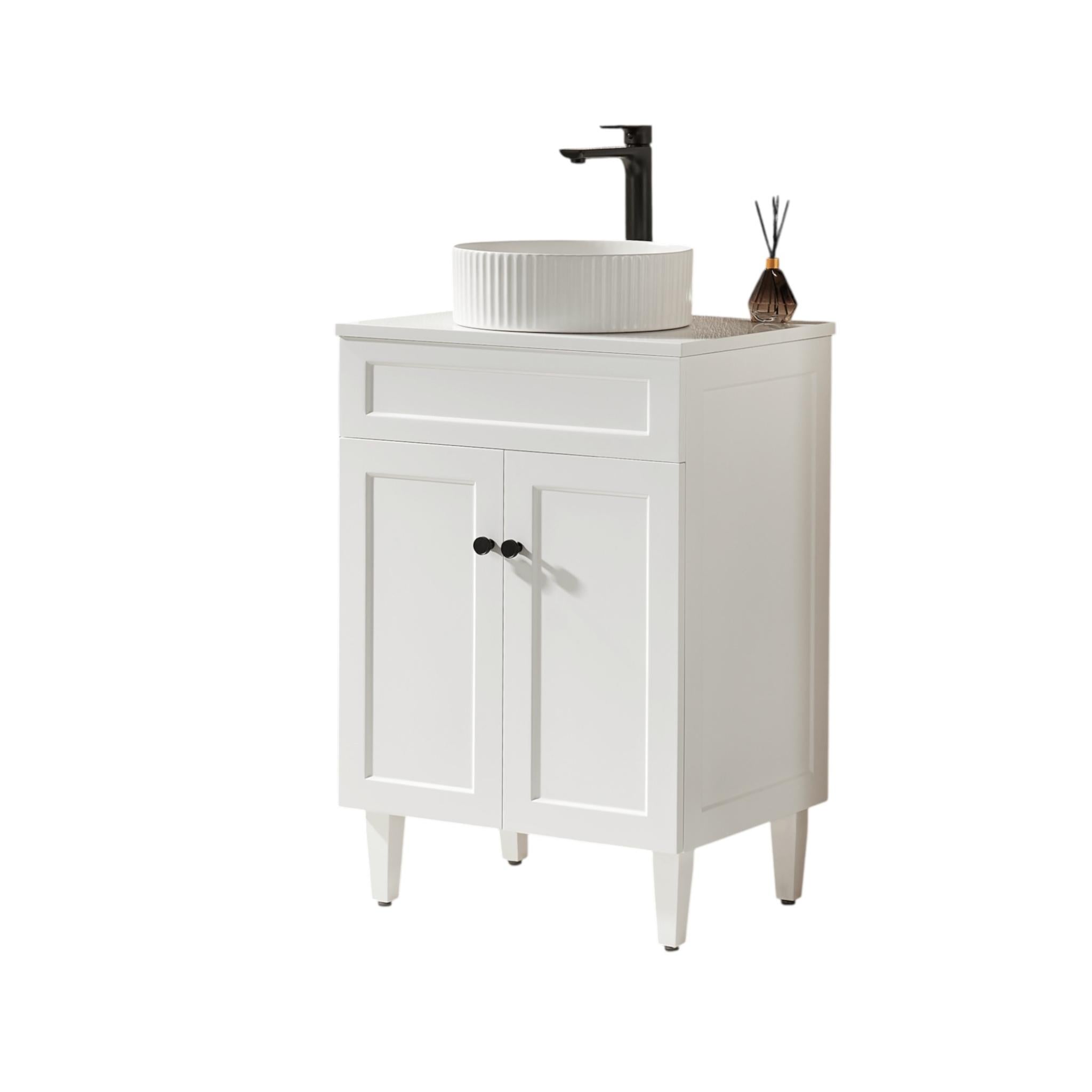 LUKKA HAROLD FEDERATION MATTE WHITE 600MM SINGLE BOWL FLOOR STANDING VANITY