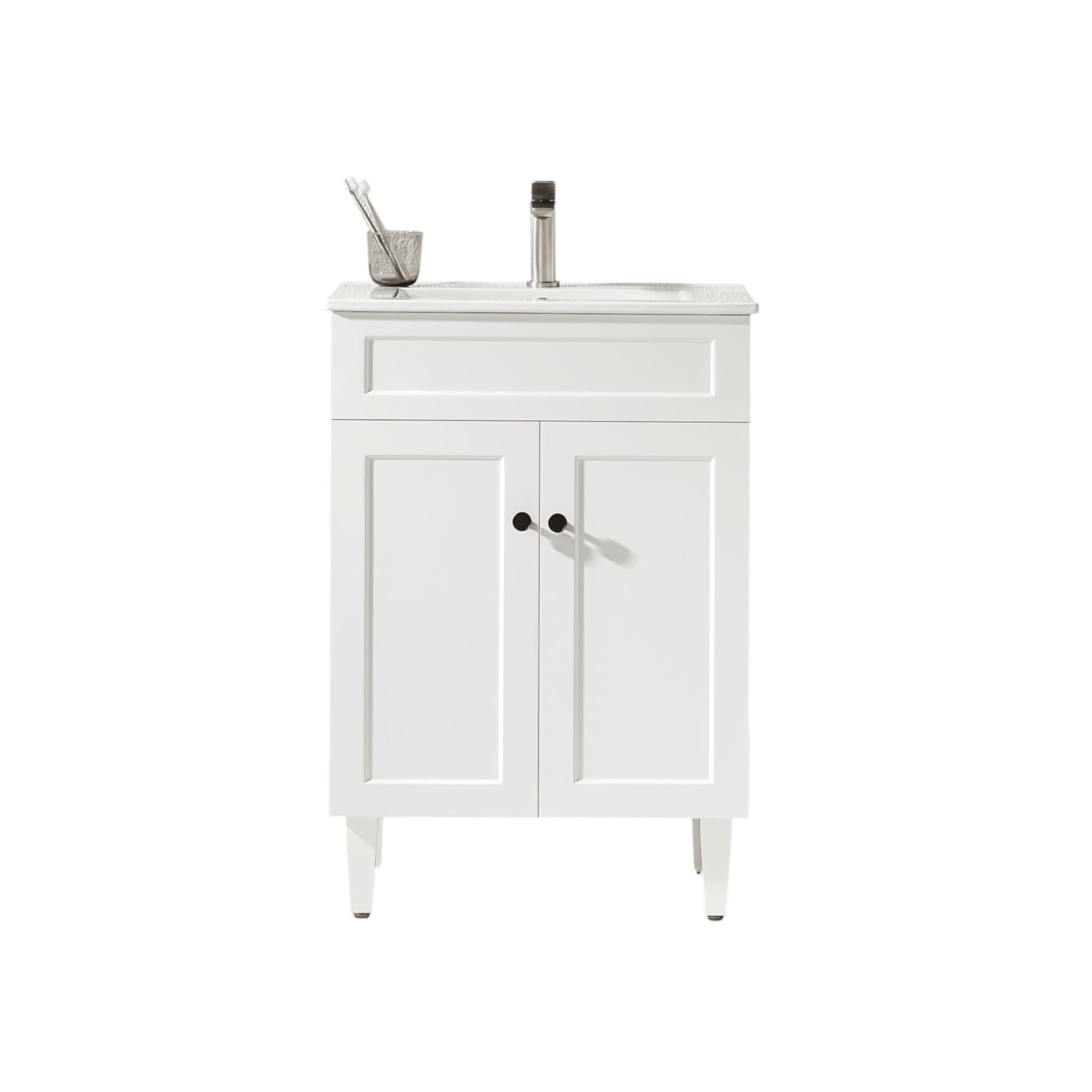 LUKKA HAROLD FEDERATION MATTE WHITE 600MM SINGLE BOWL FLOOR STANDING VANITY