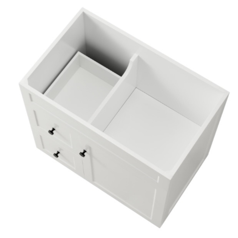 LUKKA HAROLD FEDERATION MATTE WHITE 750MM SINGLE BOWL FLOOR STANDING VANITY (AVAILABLE IN LEFT AND RIGHT HAND DRAWER)