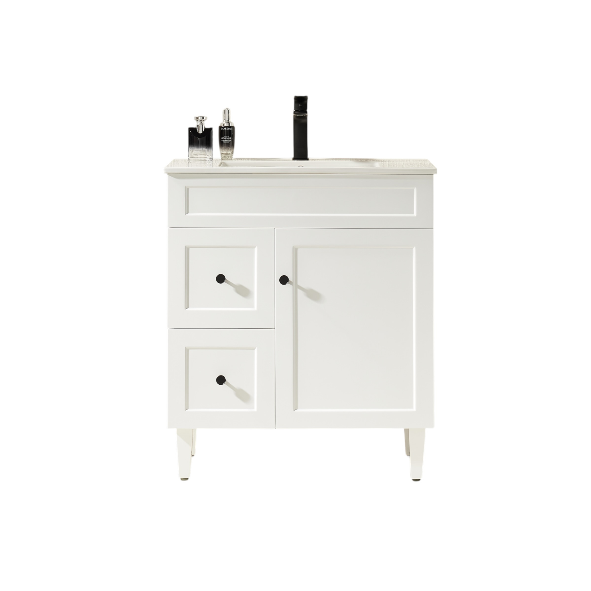LUKKA HAROLD FEDERATION MATTE WHITE 750MM SINGLE BOWL FLOOR STANDING VANITY (AVAILABLE IN LEFT AND RIGHT HAND DRAWER)