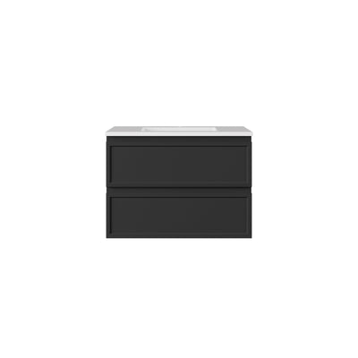 LUKKA HAMILTON MATTE BLACK 750MM SINGLE BOWL WALL HUNG VANITY