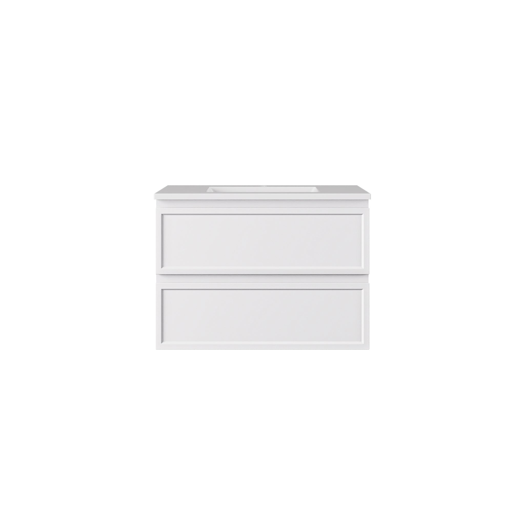 LUKKA HAMILTON MATTE WHITE 750MM SINGLE BOWL WALL HUNG VANITY