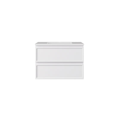 LUKKA HAMILTON MATTE WHITE 750MM SINGLE BOWL WALL HUNG VANITY
