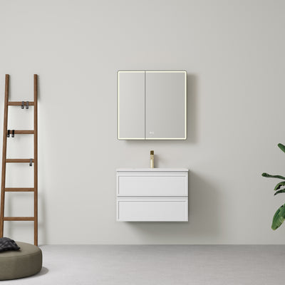 LUKKA HAMILTON MATTE WHITE 750MM SINGLE BOWL WALL HUNG VANITY