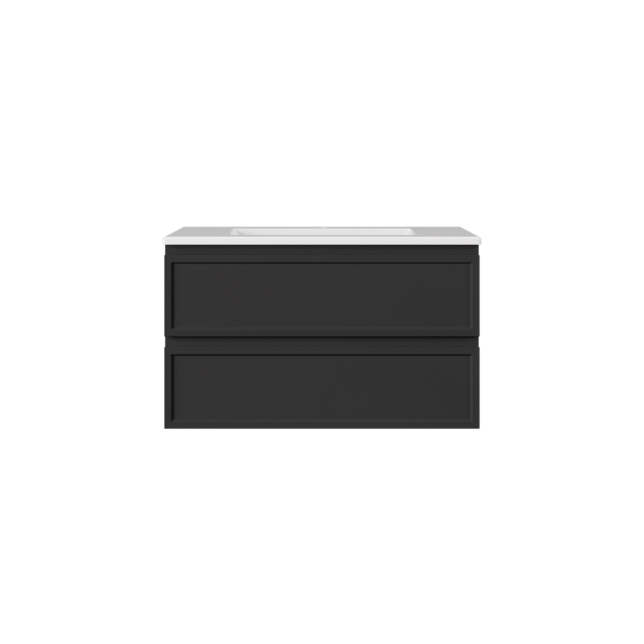 LUKKA HAMILTON MATTE BLACK 900MM SINGLE BOWL WALL HUNG VANITY