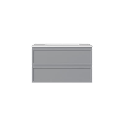 LUKKA HAMILTON MATTE GREY 900MM SINGLE BOWL WALL HUNG VANITY