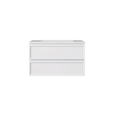 LUKKA HAMILTON MATTE WHITE 900MM SINGLE BOWL WALL HUNG VANITY