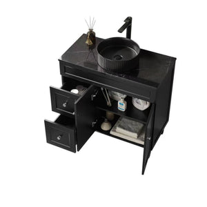 LUKKA HAROLD FEDERATION MATTE BLACK 900MM SINGLE BOWL FLOOR STANDING VANITY (AVAILABLE IN LEFT AND RIGHT HAND DRAWER)