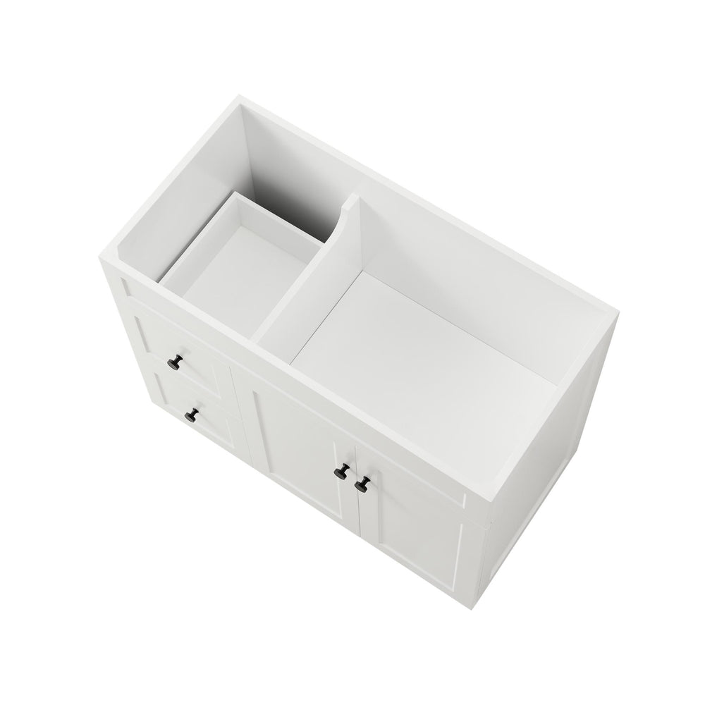 LUKKA HAROLD FEDERATION MATTE WHITE 900MM SINGLE BOWL FLOOR STANDING VANITY (AVAILABLE IN LEFT AND RIGHT HAND DRAWER)