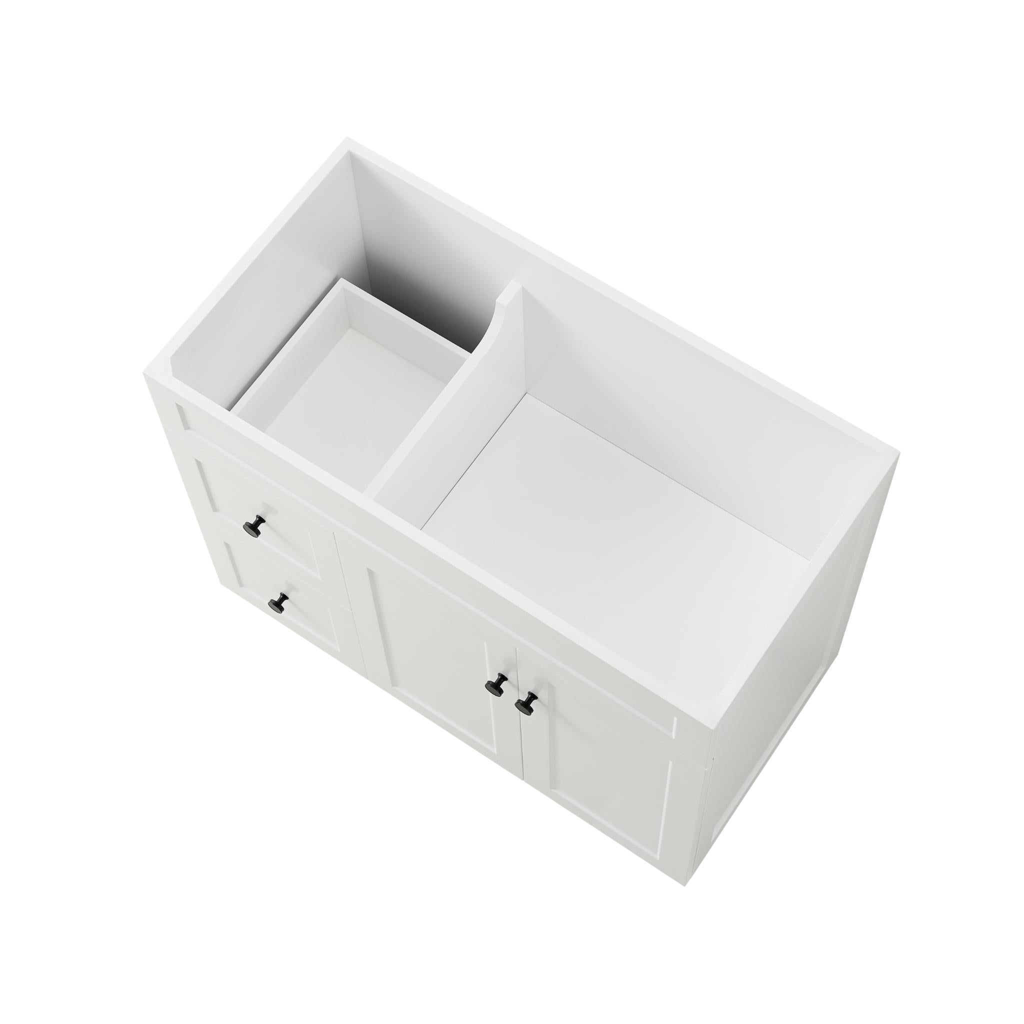 LUKKA HAROLD FEDERATION MATTE WHITE 900MM SINGLE BOWL FLOOR STANDING VANITY (AVAILABLE IN LEFT AND RIGHT HAND DRAWER)