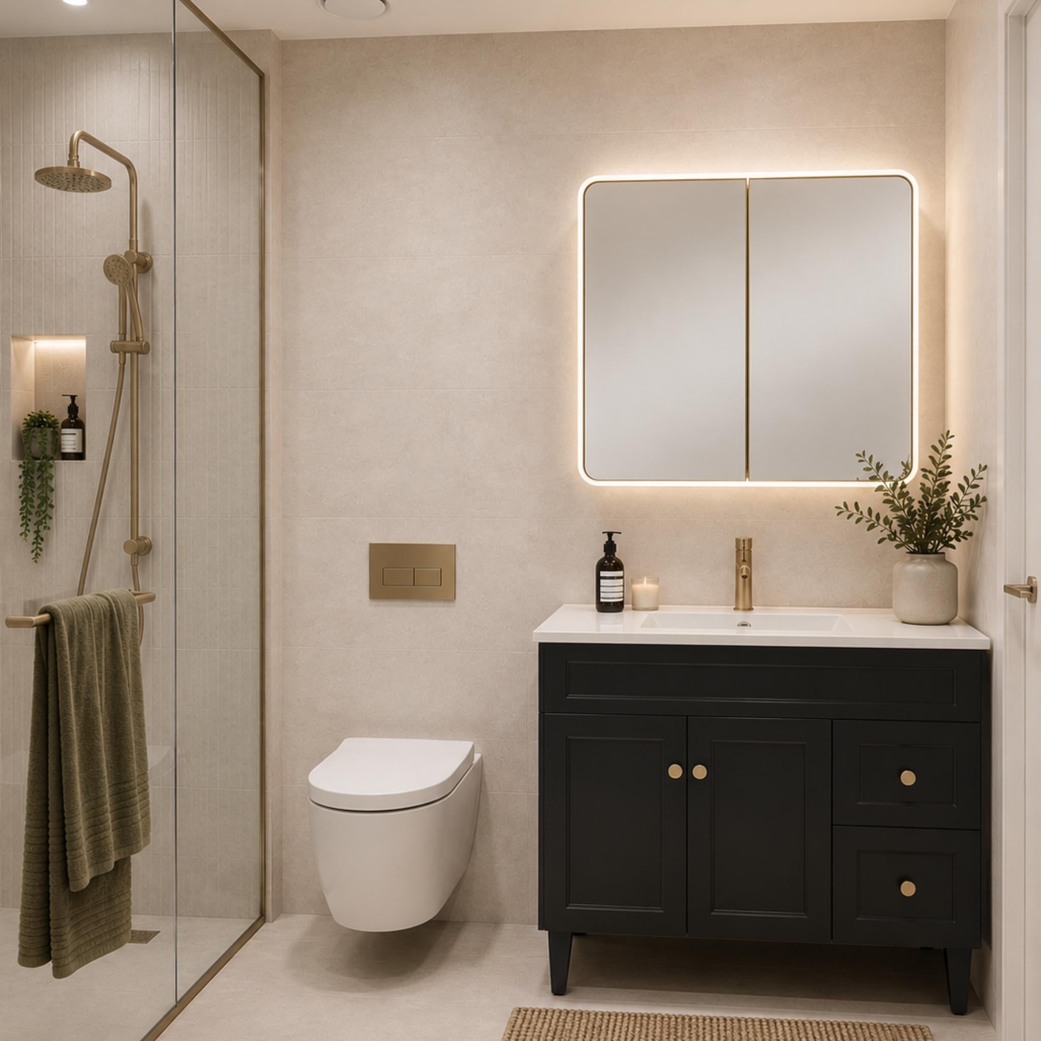 LUKKA HAROLD FEDERATION MATTE BLACK 900MM SINGLE BOWL FLOOR STANDING VANITY (AVAILABLE IN LEFT AND RIGHT HAND DRAWER)