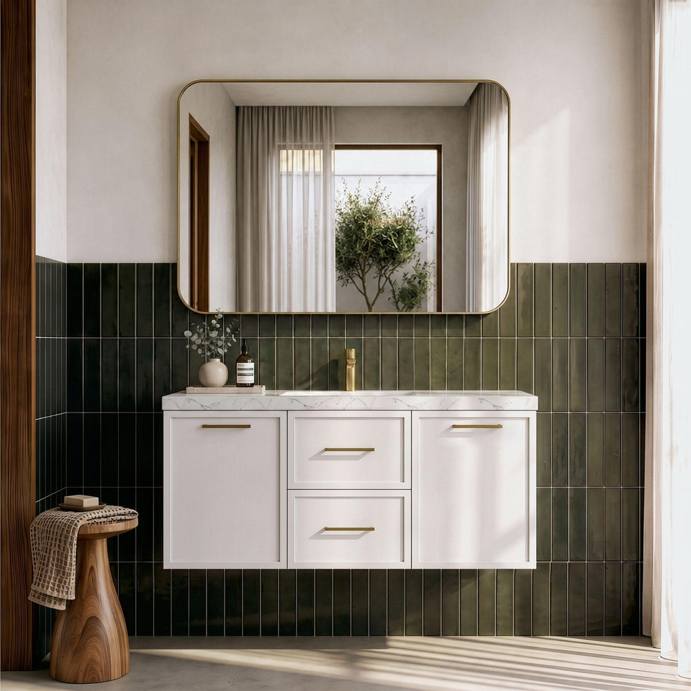 LUKKA KINGSLEY FEDERATION MATTE WHITE 1200MM SINGLE BOWL WALL HUNG VANITY