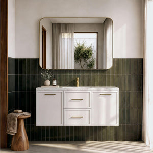 LUKKA KINGSLEY FEDERATION MATTE WHITE 1200MM SINGLE BOWL WALL HUNG VANITY