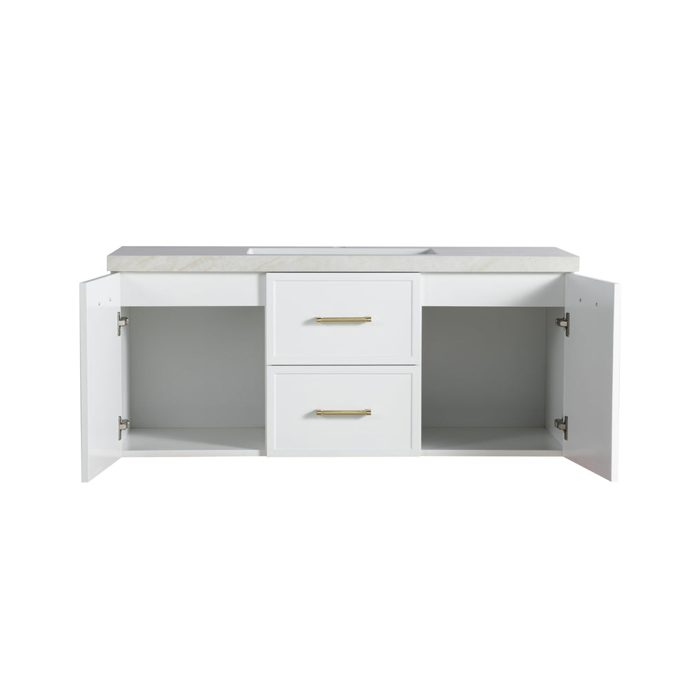 LUKKA KINGSLEY FEDERATION MATTE WHITE 1200MM DOUBLE BOWL WALL HUNG VANITY