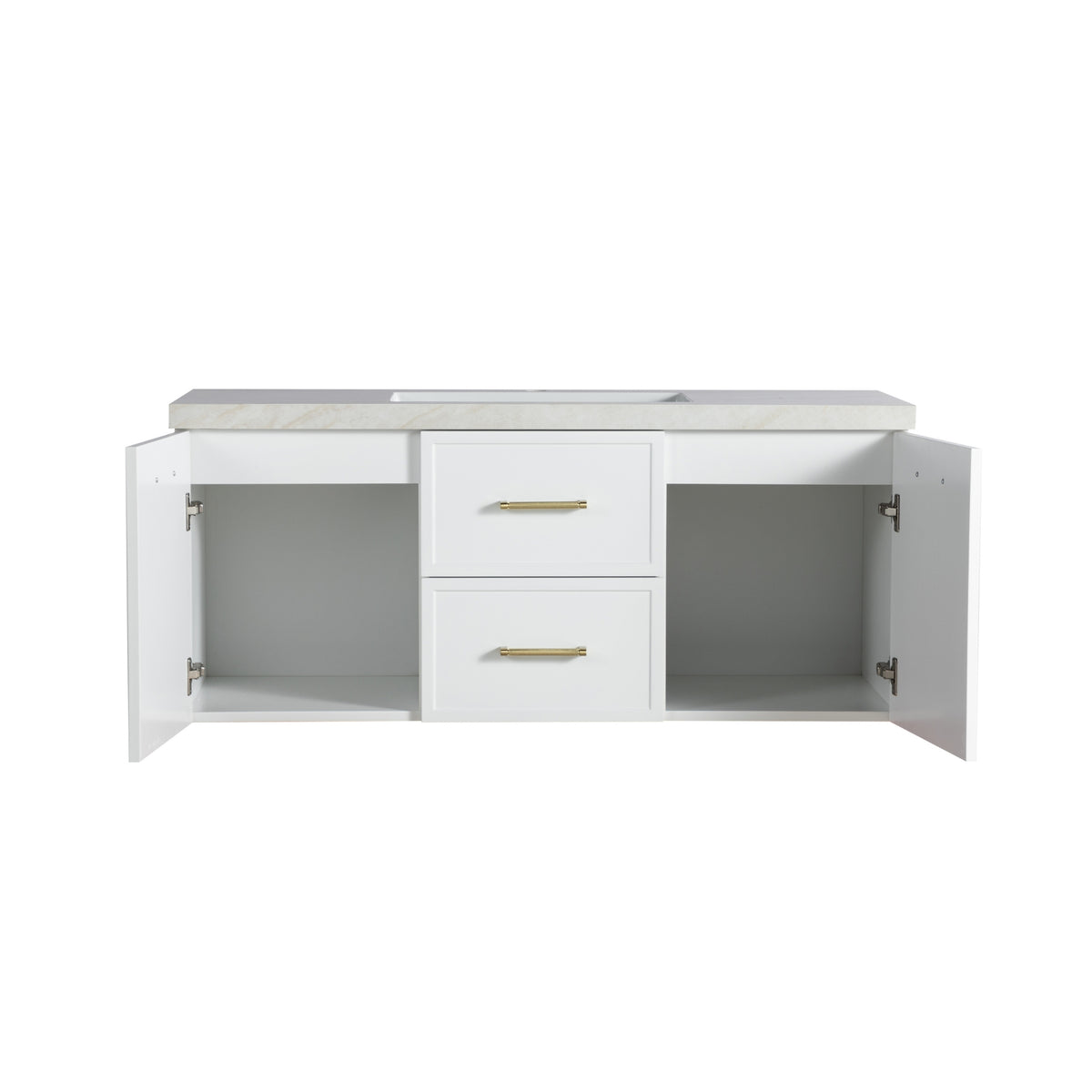 LUKKA KINGSLEY FEDERATION MATTE WHITE 1200MM DOUBLE BOWL WALL HUNG VANITY