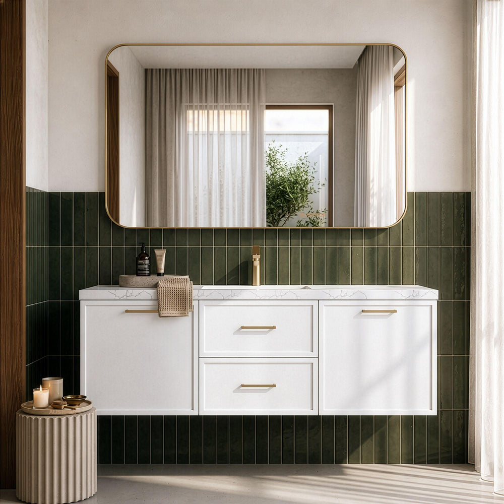 LUKKA KINGSLEY FEDERATION MATTE WHITE 1500MM SINGLE BOWL WALL HUNG VANITY