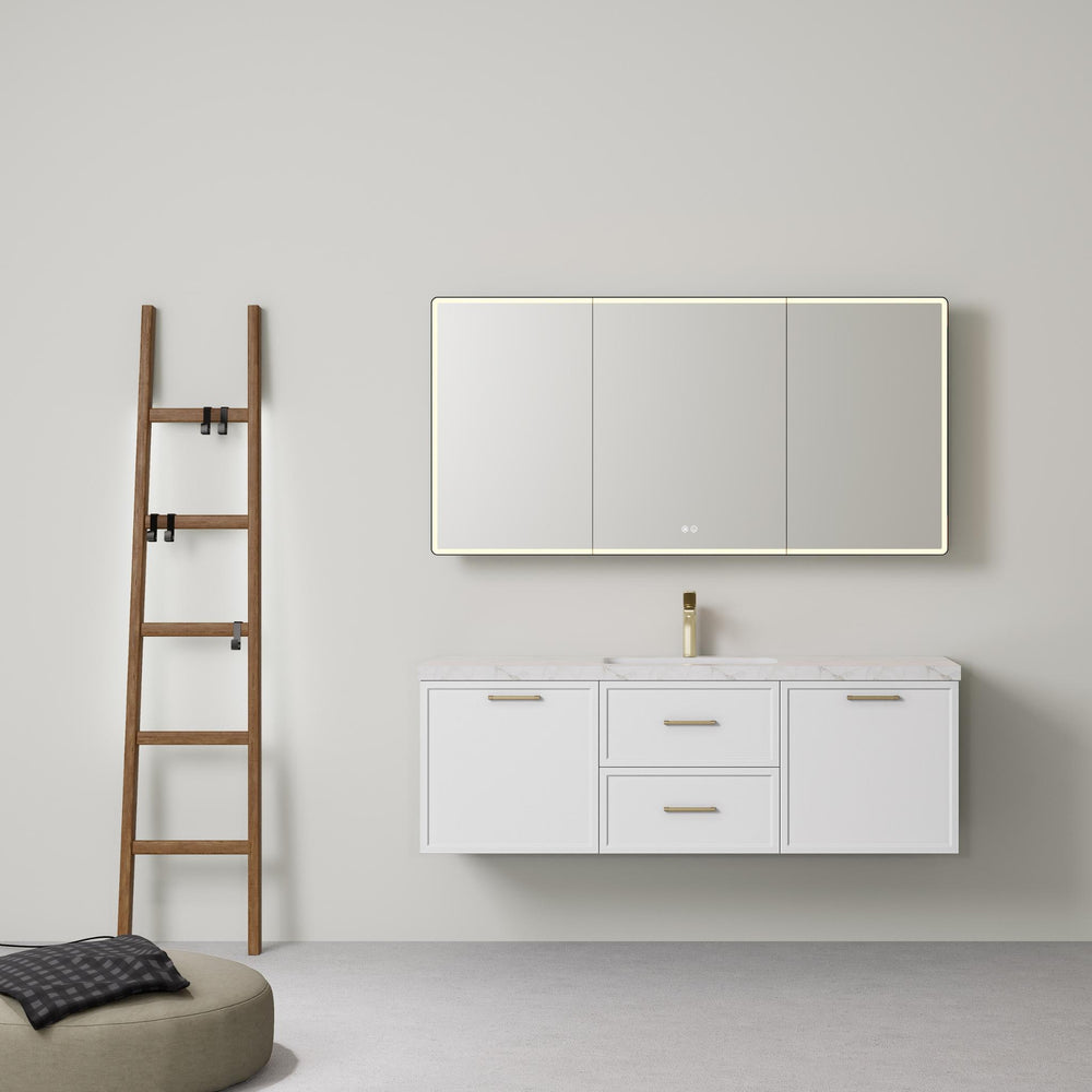 LUKKA KINGSLEY FEDERATION MATTE WHITE 1500MM SINGLE BOWL WALL HUNG VANITY