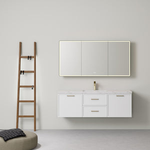 LUKKA KINGSLEY FEDERATION MATTE WHITE 1500MM SINGLE BOWL WALL HUNG VANITY