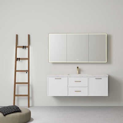 LUKKA KINGSLEY FEDERATION MATTE WHITE 1500MM SINGLE BOWL WALL HUNG VANITY