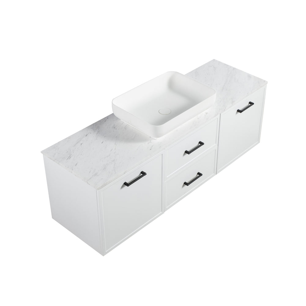 LUKKA KINGSLEY FEDERATION MATTE WHITE 1500MM SINGLE BOWL WALL HUNG VANITY