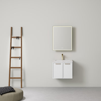 LUKKA KINGSLEY FEDERATION MATTE WHITE 600MM SINGLE BOWL WALL HUNG VANITY