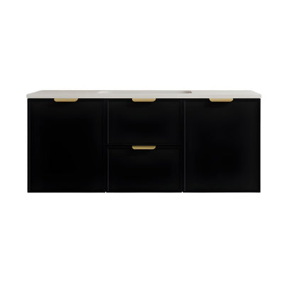 LUKKA MADURA FEDERATION MATTE BLACK 1200MM SINGLE BOWL WALL HUNG VANITY