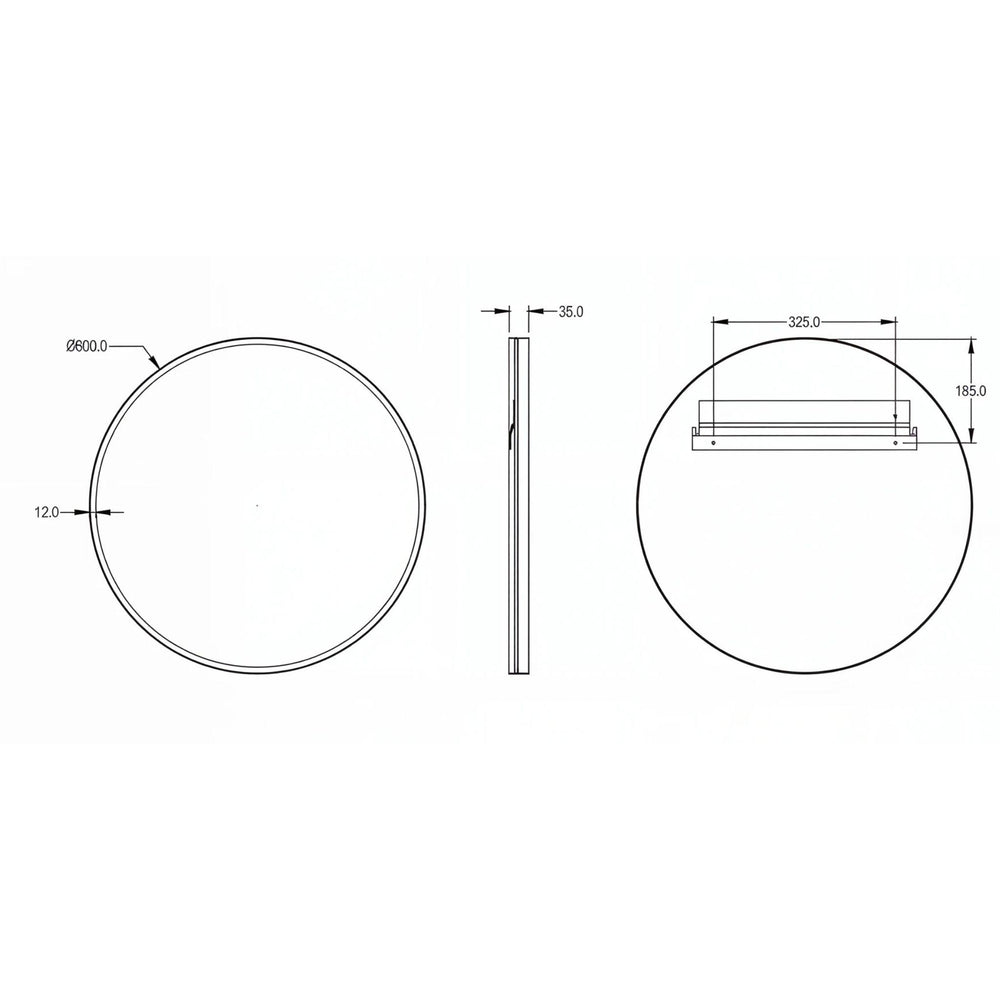 LUKKA ORBIS ROUND FRAMED MIRROR BRUSHED NICKEL 600X600MM