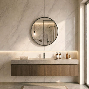 LUKKA ORBIS ROUND FRAMED MIRROR GUN METAL 600X600MM