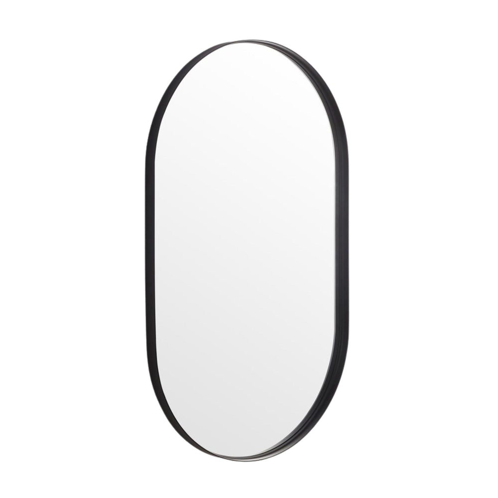 LUKKA ELLIPS OVAL FRAMED MIRROR MATTE BLACK 600X1500MM