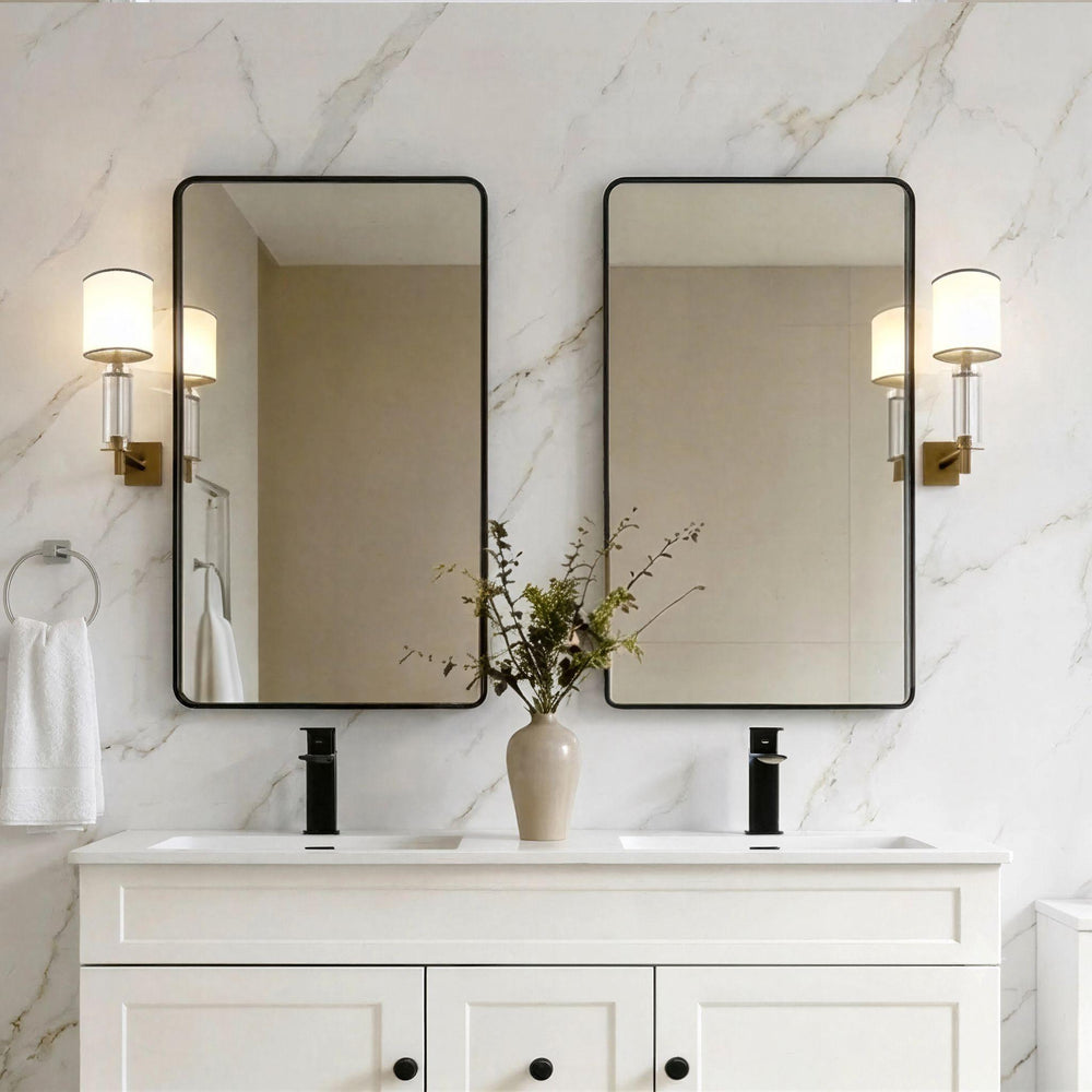 LUKKA RECTTA RECTANGULAR FRAMED MIRROR MATTE BLACK 600X900MM