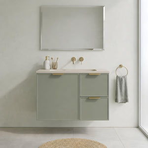 LUKKA MADURA FEDERATION OLIVE GREEN 750MM SINGLE BOWL WALL HUNG VANITY