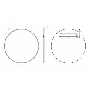 LUKKA ORBIS ROUND FRAMED MIRROR BRUSHED GOLD 900X900MM