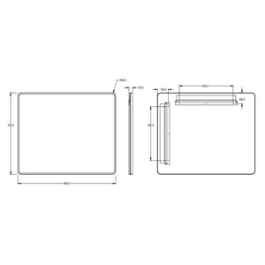 LUKKA RECTTA RECTANGULAR FRAMED MIRROR MATTE BLACK 900X750MM