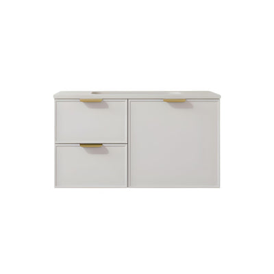 LUKKA MADURA FEDERATION MATTE WHITE 900MM SINGLE BOWL WALL HUNG VANITY (AVAILABLE IN LEFT AND RIGHT HAND DRAWER)